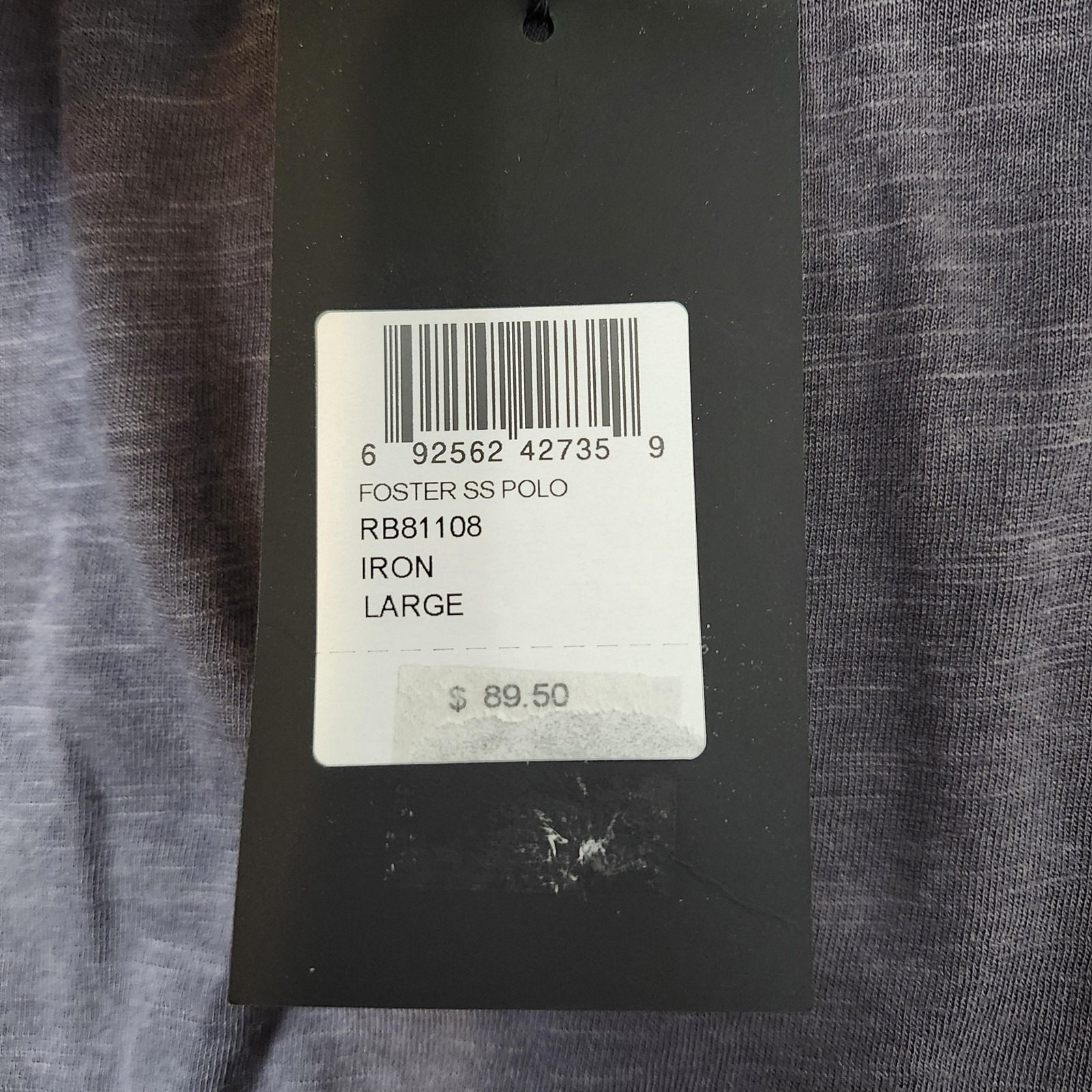 Robert Barakett Polo Shirt Mens Large Gray Foster Ss Cotton Modal Jersey Casual — image 5 of 8